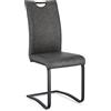 Bizzotto Sedia Interno Kenneth in Ecopelle Colore Grigio Antracite