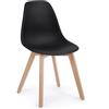 Bizzotto Sedia per Interno System Colore Nero Gambe Legno