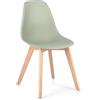 Bizzotto Sedia da Interno System Colore Verde Gambe Legno