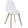 Bizzotto Sedia da Interno System Colore Bianco Gambe Legno