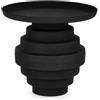 Bizzotto Tavolino Amba Stile Contemporaneo Ø 40 cm in Acciaio Colore Nero