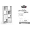 Gicos Libreria 8 Cubi con Anta e 2 Cassetti cm 60x30x h.120 Colore Bianco