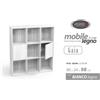 Gicos Libreria 9 Cubi 2 Ante cm 90x24xh.98 Colore Bianco
