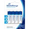 MediaRange Batterie Alcaline LR6 Mignon AA 1.5V - MRBAT104 - Conf. 4 pz