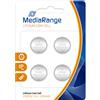 MediaRange Batterie Al Litio CR2032 3V Pile - MRBAT132 - Conf. 4 pz