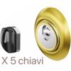 Disec Defender magnetico Monolito MR500F a molla H.25 5 chiavi Ottone lucido