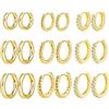 ALEXCRAFT Set orecchino donna, 9 paia di orecchini a cerchio in argento sterling S925, zirconi, 14k placcato in oro
