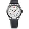 WENGER Orologio Uomo Terragraph Ø 43 mm, Swiss Made, Quarzo Analogico, Impermeabile fino a 100 m, Cinturino in Pelle, Bianco/Nero