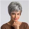 HAIRCUBE Parrucche per capelli umani per donne Abbastanza corte parrucche grigie per donne bianche