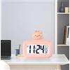 Cosiki Simpatico Allarme Elettronico, Schermo LED a Cartoni Animati, Orologio Elettronico, Display Chiaro, Protezione per Gli Occhi, Digitale per la Cameretta dei Bambini (Maialino Rosa)
