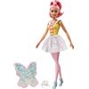 Barbie Dreamtopia Bambola Tema Caramelle Colorate con Capelli e Ali Rosa, Giocattolo per Bambini 3 + Anni FXT03