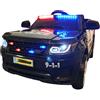 Pilots Kids Macchina Elettrica Polizia per Bambini Nera a Batteria 12 V Jeep Luci Macchinina