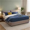 Talamo Italia - Letto matrimoniale Nora, Letto contenitore con rivestimento in ecopelle, 100% Made in Italy, Apertura frontale, con materasso Cm 160x190 incluso, Tortora