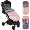 Interbaby Sacco Passeggino Invernale Universale Interbaby | Copri Passeggino Universale Morbida | Sacco Termico per Ovetto Rimovibile, Doppia Apertura, Facile da Lavare, Materiali Anallergici, Montan Rosa