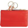 DUDU Astuccio portachiavi colorato in pelle uomo donna formato bustina con zip Rosso fiamma