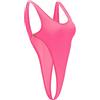 FYMNSI Body da donna trasparente senza maniche con perizoma, con taglio di gamba alto, biancheria intima sexy, biancheria da notte, #B: rosa, Taglia unica