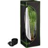 Relaxdays Tenda per Coltivazione Idroponica, Serra per Piante da Interno, Telo Riflettente HLP: 120x40x40 cm, Nero Verde