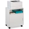 Relaxdays Carrello Porta Stampante, con 3 Scomparti e Anta, Mobiletto con Ruote per Ufficio, HxLxP: 57x48x34 cm, Bianco