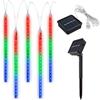 Maclean MCE412 Luci LED Solari 2,4 m, 144 LED, 8 ghiaccioli RGB Modalità Ghiaccioli Cadenti Batteria Li 800mAh 20000 ore Tempo d'illuminazione 8ore