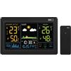 EMOS Stazione meteo radio con display a colori e sensore esterno, termometro, igrometro, barometro, previsioni meteo, visualizzazione data e orologio, sveglia, indicatore Smiley, alimentatore di rete