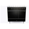 Ilve Cucina PD09N Nostalgie PD09PQNE3 con doppio forno elettrico cieco e piano cottura a 4 fuochi con pescera da 90 cm