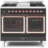 Ilve Cucina PD10N Nostalgie PD10FQNE3 con doppio forno elettrico cieco e piano cottura a 6 fuochi con fry top da 100 cm