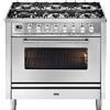 Ilve Cucina P09W Professional Plus P096DWE3 con forno elettrico e piano cottura a 6 fuochi con dual da 90 cm