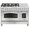 Ilve Cucina P12N Nostalgie P12SDNE3 con doppio forno elettrico e piano cottura a gas con coupe de feu e dual da 120 cm