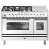 Ilve Cucina P12W Professional Plus P12SDWE3 doppio forno e piano cottura 5 fuochi con coupe de feu e dual da 120 cm