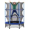 HOMCOM Tappeto Elastico per Bambini con Rete di Sicurezza e Pali Imbottiti Età 3-10 Anni, Ø140 x 190 cm, Blu