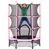 HOMCOM Tappeto Elastico per Bambini con Rete di Sicurezza e Pali Imbottiti Età 3-10 Anni, Ø140 x 190 cm, Rosa