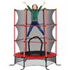 HOMCOM Trampolino Elastico per Bambini Ø1.6x1.9 m con Rete di Sicurezza e Pali Imbottiti, Età 3-10 Anni, Rosso
