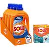 Sole Kit Sole, Detersivo Lavatrice Liquido Bianco Splendente 164 lavaggi (4x41) + 1 confezione di Cura Lavatrice Classico, contro sporco e cattivi odori (250x2 ml)
