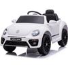 Piston Car Volkswagen Beetle Bianco Auto Macchina Elettrica Bambini 12 V