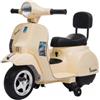 Piston Car Mini Vespa Piaggio Crema Elettrica per Bambini Batteria 6 V