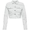 ONLY Giubbotto di Jeans a Maniche Lunghe da Donna Giacca di Transizione Corta in Denim Vintage con Stretch ONLWONDIE, Colore:Bianco, Taglia:XL