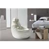 Talamo Italia - Pouf Annachiara, Pouf a Sacco, Poltrona a Sacco in Ecopelle, 100% Made in Italy, 70x70h110 cm, Bianco
