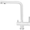 Elleci, Miscelatore Monocomando, Linea Tourmaline, Keratek Plus, Bianco - MKKTOU96