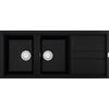 ELLECI Lavello 2 Vasche con Gocciolatoio, Linea Best 500, Installazione Standard, 116 cm, Keratek Nero - LKB50086