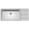 FOSTER Lavello a 1 vasca a sinistra + gocciolatoio 1160x500 mm, serie Evo Standard, Base 90 cm, Acciaio inox satinato - 3216 052