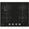CANDY PIANO COTTURA Gas Vetro Nero, 60 cm, 4 fuochi, Potenza tot 9,45 kW - CVG6BR4WTB