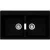 SCHOCK Lavello 2 Vasche, Linea Horizont N200, 86X50 cm, Cristadur Premium, Nero Puro - HONN200A84