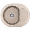 ELLECI Lavello Angolare 1 Vasca con Gocciolatoio, Linea Easy Round 600, Installazione Standard, 60 cm, Granitek Avena - LGYR6051