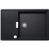 SCHOCK Lavello 1 Vasca + Gocciolatoio reversibile, Linea Tia D100LS, 78X50 cm, Cristadur Premium, Nero Puro - TIAD100LS84
