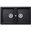SCHOCK Lavello 2 Vasche, Linea Toledo N200, 86X50 cm, Cristadur Premium, Nero puro - TOLN200A84