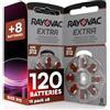Rayovac 120 Batterie Per Apparecchi Acustici Rayovac Extra Misura 312 | 15+1 Blister da 8 Pile