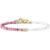COAI Bracciale da Donna con Perline di Pietre Naturali, Bracciale Pietra di Luna e Tormalina Rosa