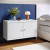 DEGHI Comodino sospeso 74x39h cm bianco con 2 ante - Tactik