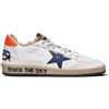 GOLDEN GOOSE BALL STAR Sneaker uomo bianca/blu/arancio in pelle