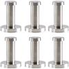 Luabue 6 ganci appendiabiti appendiabiti in acciaio inox, per forare, da parete, con viti, per bagno, cucina, cappotto, asciugamani, 52 mm